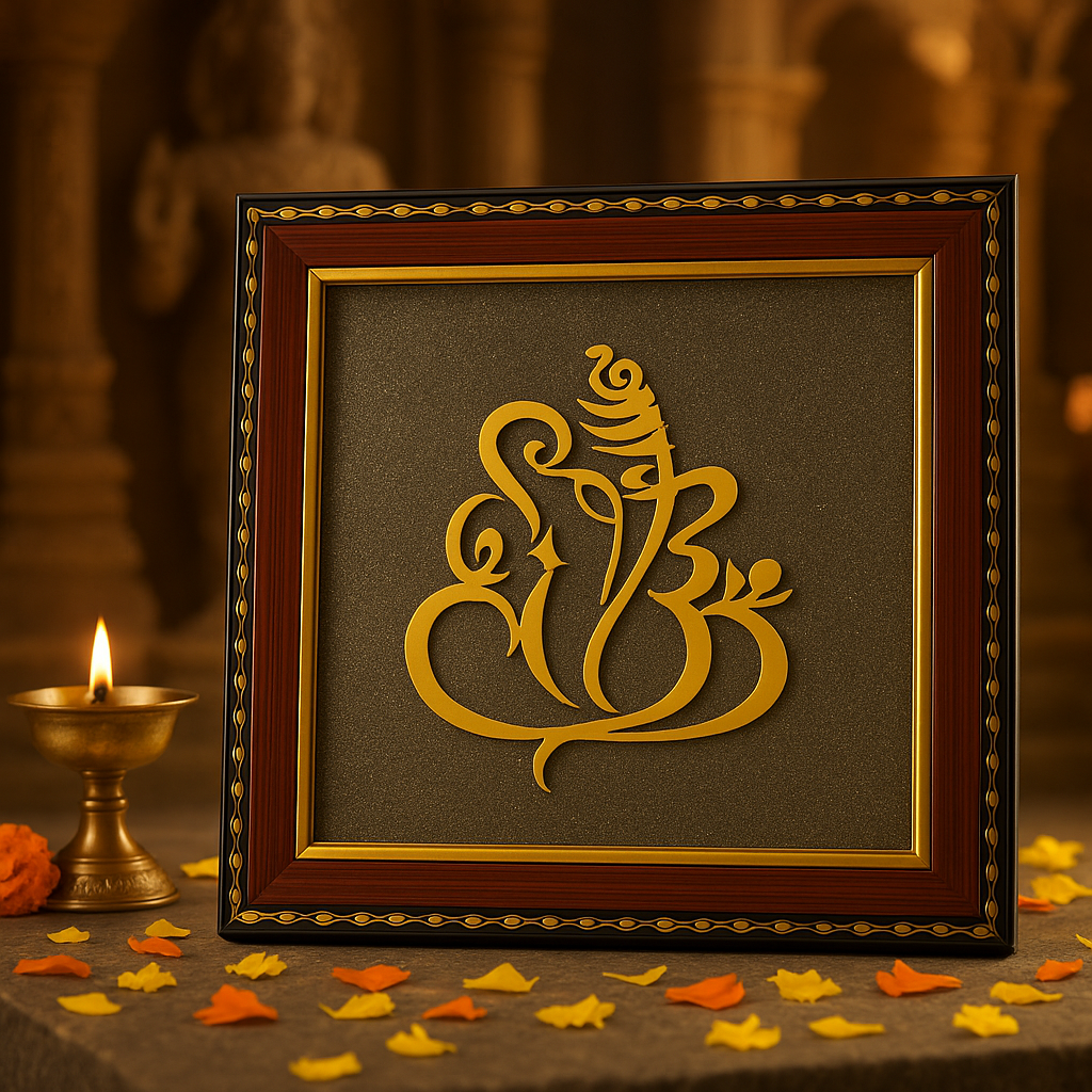 Lord Ganesha On Pyrite Frame